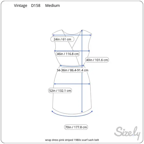 wrap dress pink striped 1980s scarf sash belt Size M