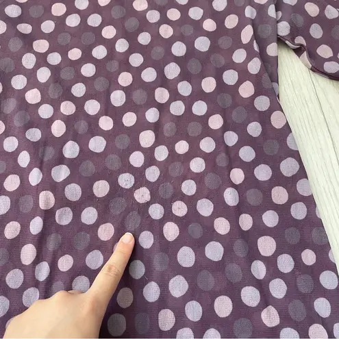 Johnny Was Top polka dot floral mesh sheer womens Purple (small) retro y2k layer