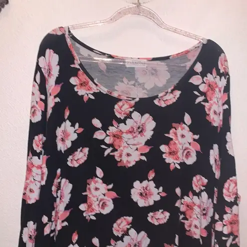 Larace clothing Larace V-Neck Loose Fit Flowy Long Sleeve Tunic Top Plus Size Women