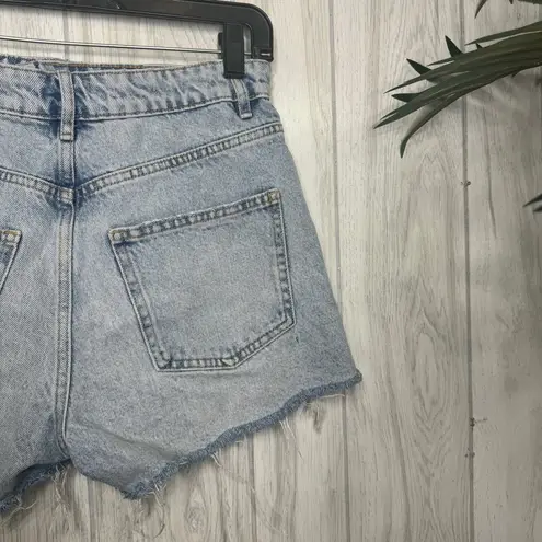 ZARA  High Rise Distressed Ripped Denim Shorts size 4