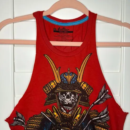 Dead Samurai Arrow Graphic Print Racerback Tank Top in Red size Small