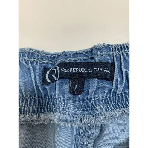 One Republic For All Womens Denim Pants Drawstring Stretch Waist Blue Large