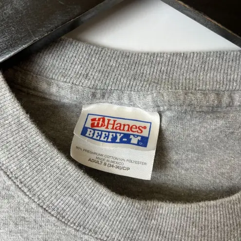 Vintage Y2K Omega Mu T Shirt Gray Small S Patch Tee 50/50 Top Short Sleeve Solid