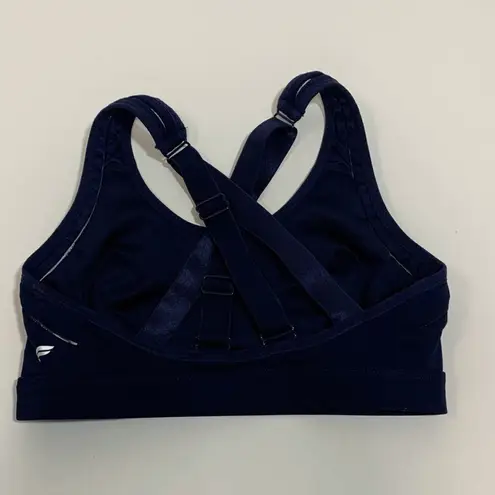 Fabletics  Women's Navy Blue Crisscross Strappy Back Sports Workout Bra Medium