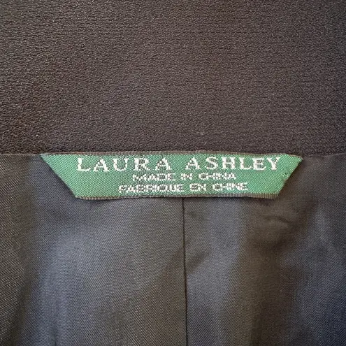 Laura Ashley Vintage Y2K Black Floral Embroidered Single Breasted Blazer