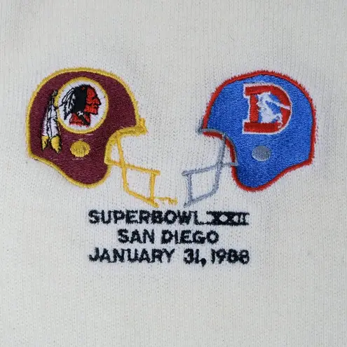 Vintage 80s Superbowl XXII 1988 Washington Redskins Denver Broncs Sweater Size L