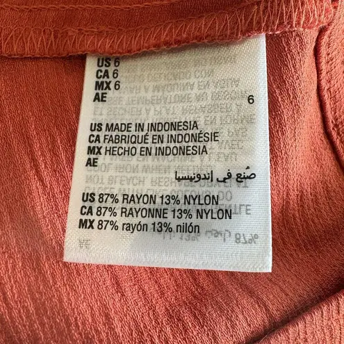 INC SZ 6 Shorts Tie-Front Side Zipper Lightweight Summer Fig Orange New