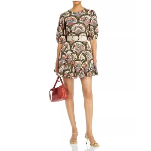 Christian LaCroix NWT floral lace up back mini dress size/M