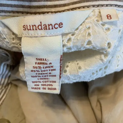 Sundance Catalog Womens Size 8 Multicolor Mixed Media Linen Blend Blouse Top