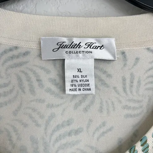 Judith Hart Silk Blend Coastal Print Cardigan Size XL
