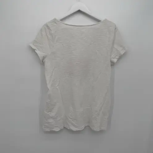 J.Jill  Beach Tee Cotton Seashell Beaded Coastal Top Size Medium - Image 9