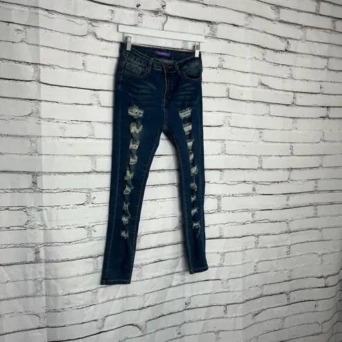 Bamboo  Jeans Skinny High Rise Jeans Distressed Stretch Medium Wash Women’s 11/26 - Image 2