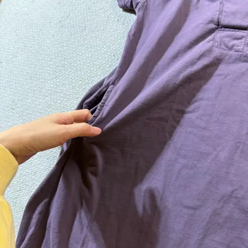 Pact women’s purple short sleeve polo dress 100% organic cotton pockets small