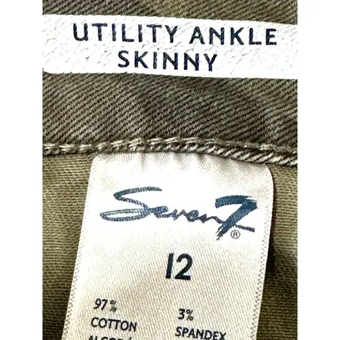 Seven7 Utility Ankle Skinny Fit Jeans Concrete Camouflage Denim Pants Soft Sz 1