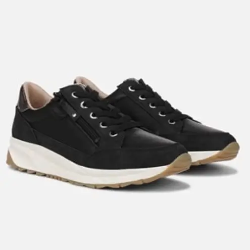 Naturalizer Women's Jace Lace-Up Sneakers- Size 7- Black/Pewter