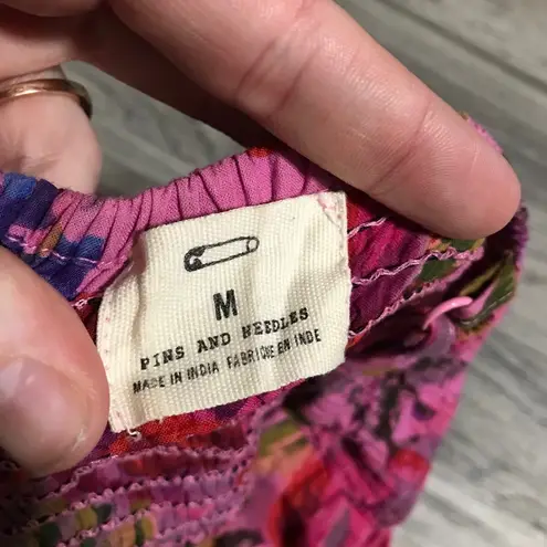 Pins & Needles Pink Floral Crochet Bandeau; medium