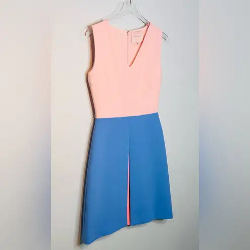 Roksanda Colorblock Wool Crepe Salmon Pink Turquoise Blue A