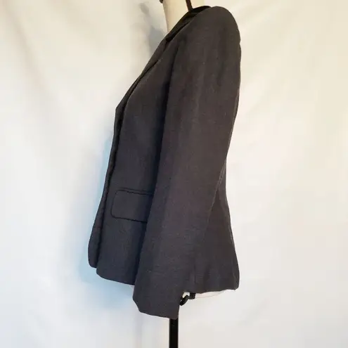 Rena Rowan Saville Wool Blazer Size 4 Velvet Collar Gray 4 Button Hour Glass