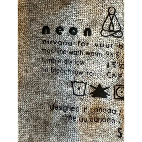 Neon Buddha Shirt Women Small Gray White‎ Striped Long Sleeve Tee Athleisure