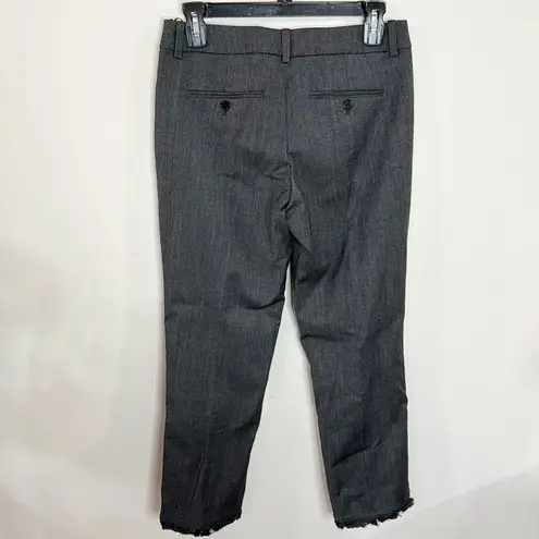 Zadig & Voltaire Posh Frances textured wool blend cropped pants fringe hem sz 36