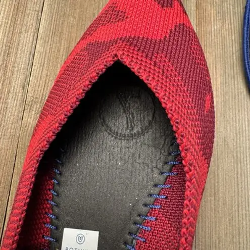 Rothy's The Point Flats Slip On Pointed Toe Retired Red Camo Knit Women Size 7 US