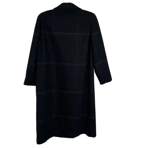 Vintage Alorna Petite Women's 100% Wool Windowpane Plaid Pea Coat, Size M, EUC Gray Size M