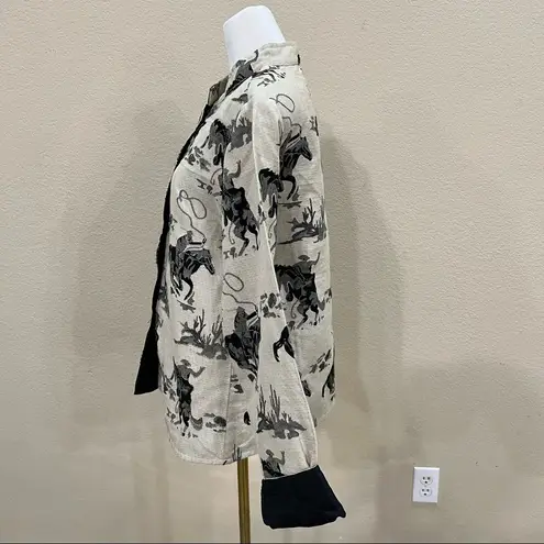 Vtg Alex Kim Western Blazer Jacket Cowgirl Equestrian Bronco Rodeo Size Medium Black