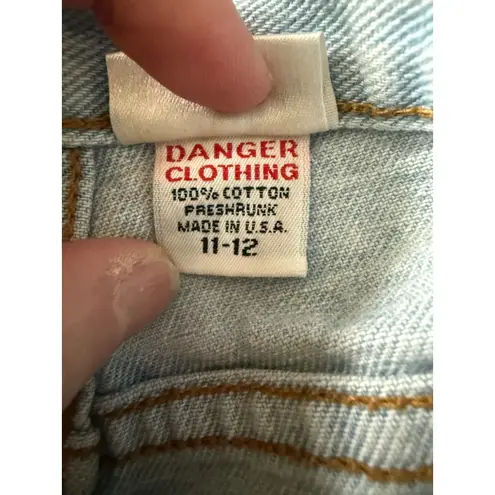 Frederick's of Hollywood RARE VTG Light Wash Denim Jeans Y2K Love Hearts 11/12