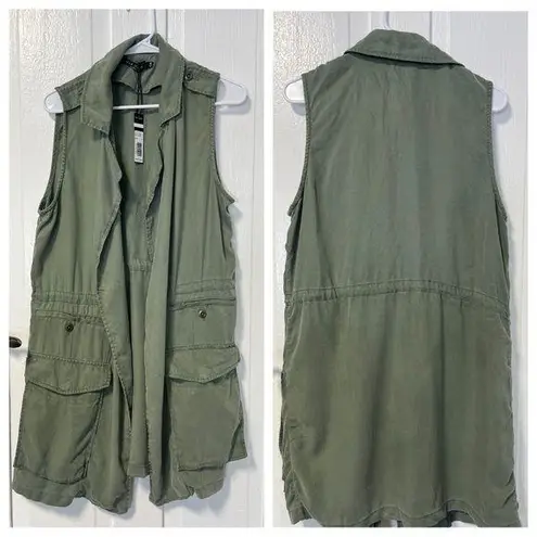 Max jeans NWT green sleeves tencel cargo style vest size medium