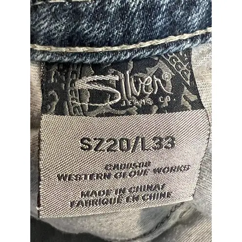 Silver Jeans Silver Western Detail pocket Bootcut Twisted Y2K Womens 20x33 Blue Denim Jeans