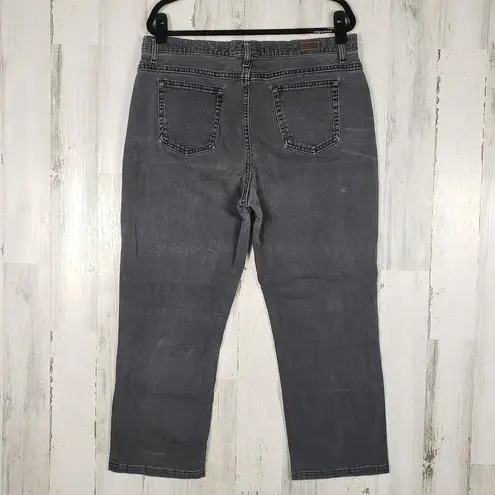 Riders By Lee  Stone Washed Black Denim Relaxed Cropped Jeans Women's Size 18P