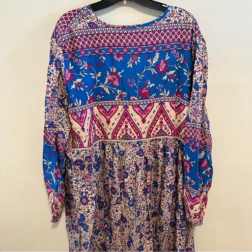 R. Vivimos NWT Gypsy Festival Boho Floral Tassel Midi Dress Size 2X