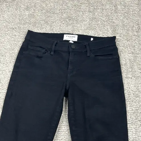 Frame  Jeans Womens 25 Skinny Black Stretch Pockets Raw Hem