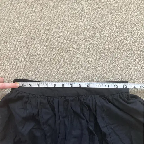 Commense Linen Pleated Maxi Skirt Black Size Small Lined Full A Line Like New