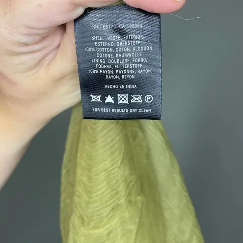 Moulinette Soeurs Anthropologie Citron Green Emerald Crochet Full A-Line Skirt 0