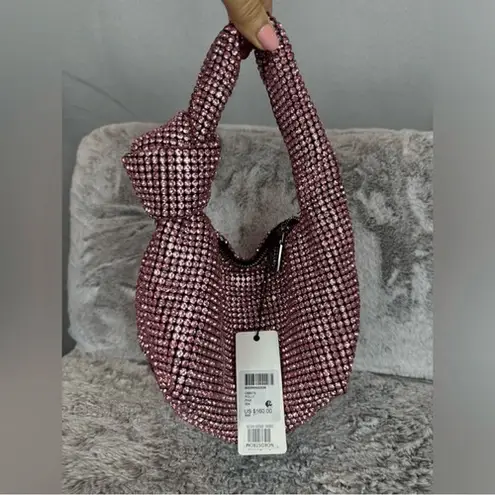 Olga Berg Polly Crystal Clutch Shoulder Bag, Pink, NWT Pink