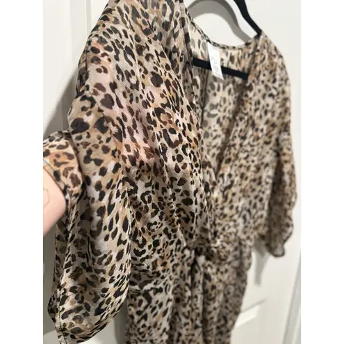 Swimsuit Cover Large Animal Print Time & Tru Sheer Twist Summer Beach Vacay