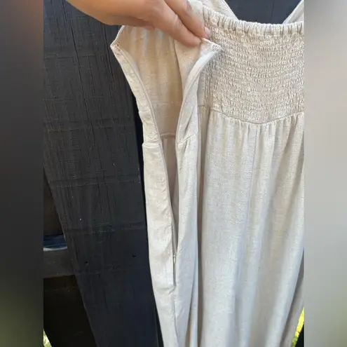 Gentle Fawn Women’s Tropez Cream Jumpsuit Natural Linen Size L