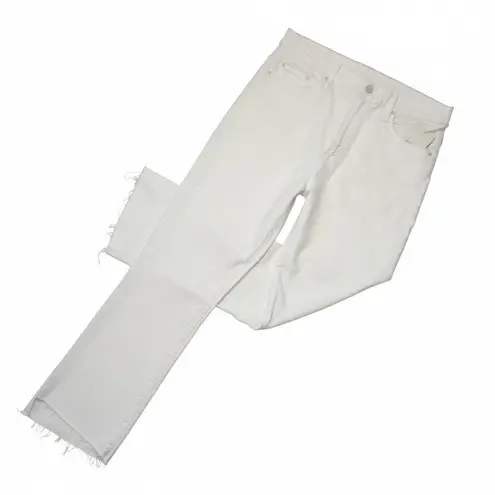 NWT Mother Insider Crop Step Fray in Cream Puffs Ivory Stretch Jeans 31