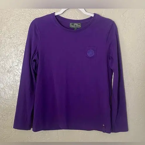 Ralph Lauren Active Top T Shirt Purple Long Sleeve Purple Patch M READ DESCR Size M