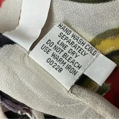 Newport News Sunstreak By 90s Vtg Floral Sheer Tunic Blouse Retro Beach Boho M