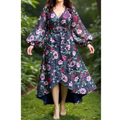 Tularosa  Cora Wrap Maxi Dress, Midnight Floral, Medium