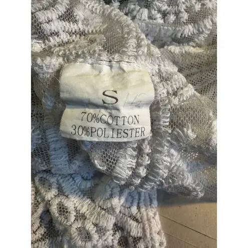 White Sheer Lace Kimono Duster Cardigan Size Small