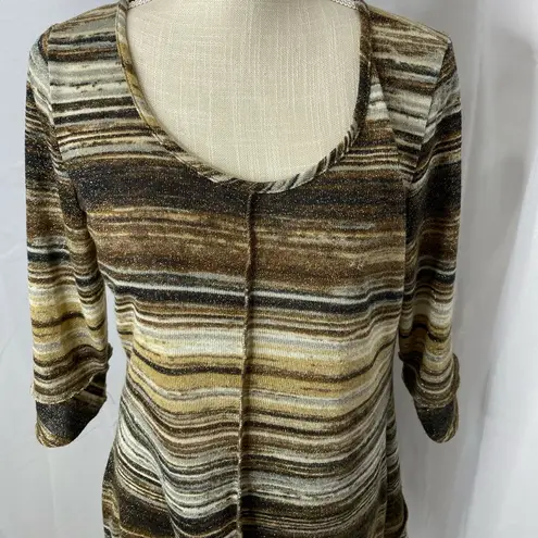 Coco Bianco women’s asymmetrical hem metallic top Medium