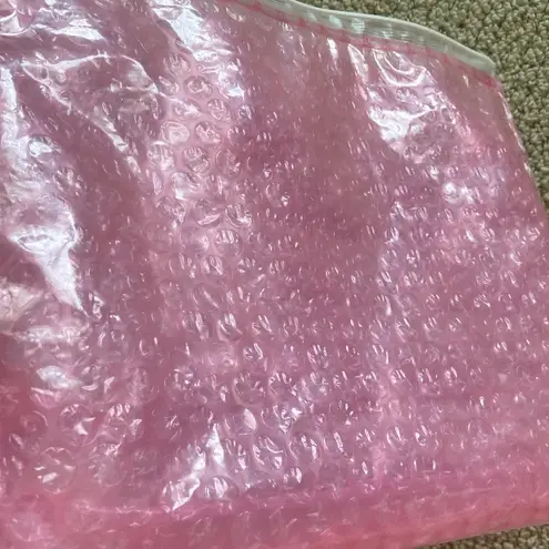 Glossier Bubble Pink Zipper Cosmetic Bag Pouch Slide Closure Like New 10.5” x 9”