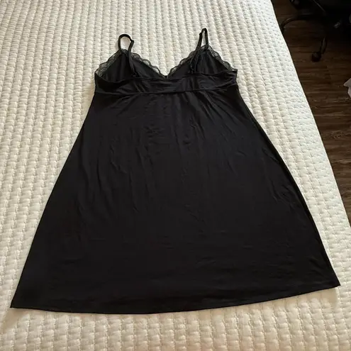 Gilligan O’Malley Slip Chemise Dress Nightgown Sz L Large Black Sleeveless