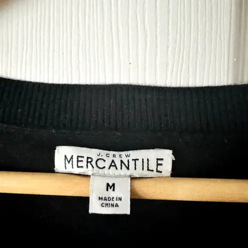 J.Crew  Mercantile Flannel Woven Hem Sweater Sz M