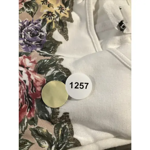 Teddi Sport Pullover Sweater, Vtg Floral Glitter Design, Granny Sweater Size L White Size L