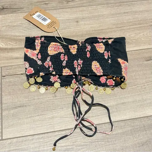 Her Pony JASMINE JINGLE BANDEAU PAISLEY BLACK Size 6.