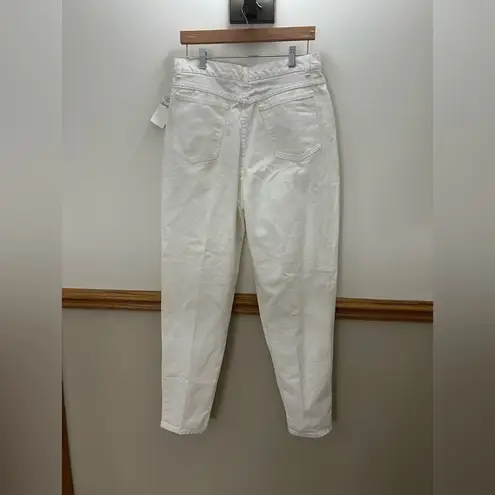 NWT Vintage 80s Country Western Metallic Gold Mom Jeans Size 10 White